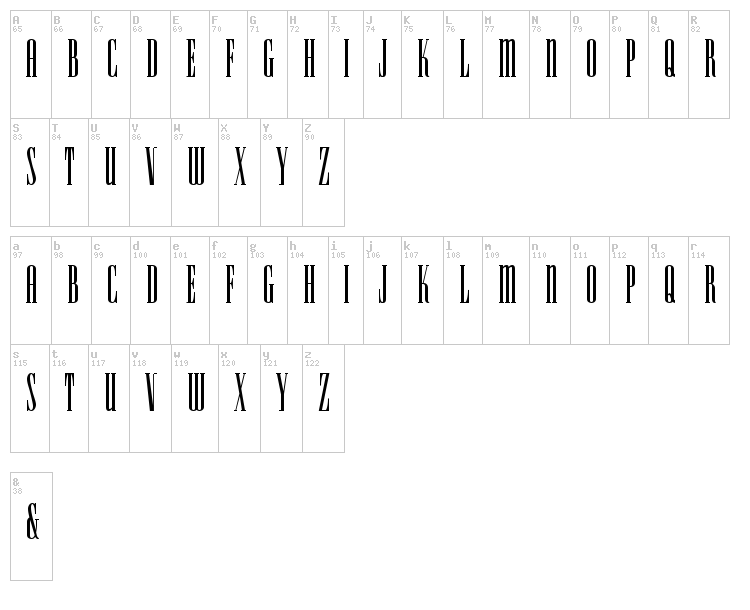 HFF Iconic Ionic font map